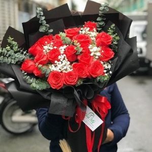 bó hoa hồng đỏ đẹp
