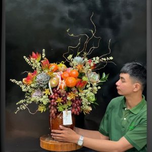 Hoa Trái Cây Tặng Đối Tác Mix Sen Đá – Xu Hướng Quà Tặng Sang Trọng và Khéo Léo Trong Giao Tiếp Kinh Doanh