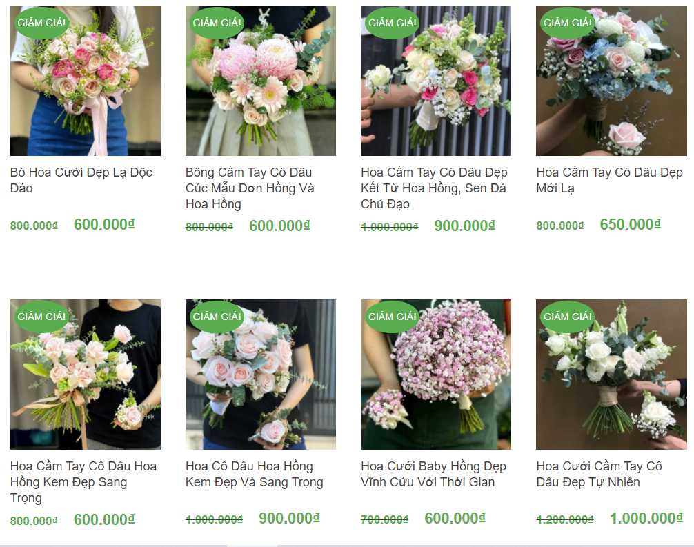 hoa cầm tay cô dâu